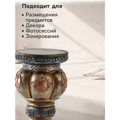 Колонна декоративная «Клеопатра», чёрный с золотом, 90×40×40 см
