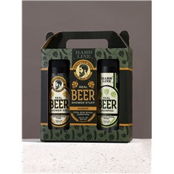 Подарочный набор косметики Real Beer, гель для душа и шампунь для волос HARD LINE, 2×400