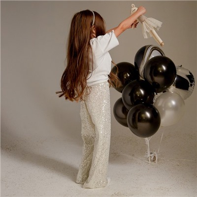 Брюки из пайеток KAFTAN, размер 30 (98-104 см), серебряные