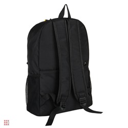 Рюкзак 43x29x15см, 1отд., 4карм., нашивки, декор шнурком, черный, 2 цвета