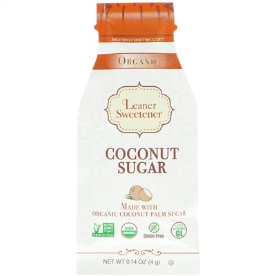 Leaner Creamer, Organic, Coconut Sugar, 20 Individual Packets, 0.14 oz (4 g) Each
