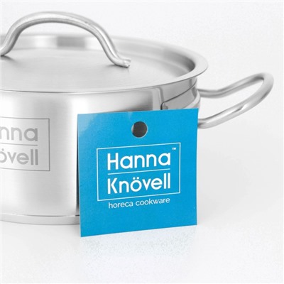 Кастрюля Hanna Knövell, 2 л, d=18 см, h=8 см, толщина стенки 0.6 мм, с крышкой, индукция, нержавеющая сталь
