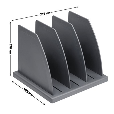 Подставка для журналов и бумаг сборная, 3 отделения, серая ПБ-30439 Стамм