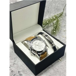 Подарочный набор для мужчины часы и браслет + коробка #22862669