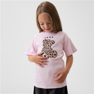 Футболка для девочки KAFTAN: Love, розовая, размер 30, рост 98-104 см