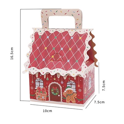 Набор из 8 подарочных складных коробок "ПРЯНИЧНЫЕ ДОМИКИ". Размер: 16,5*10*7,5*7,5 см.