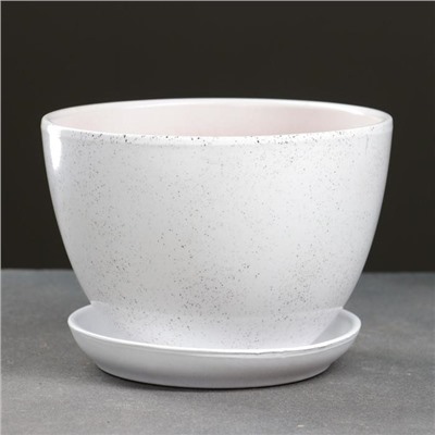 Горшок для цветов «Настроение», 1.65 л, d=17 см, h=13 см, керамический, с поддоном