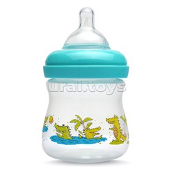 Бутылочка широкое горло с силиконовой соской без ручек "Африка" ассорти, 150 мл