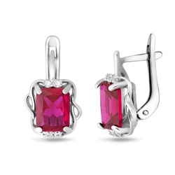Серьги, рубин ГТ, СПН02205