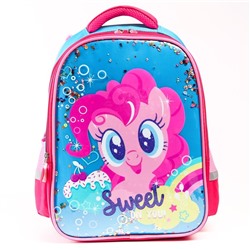 Рюкзак школьный для девочки, 39 см × 30 см × 14 см «Пинки Пай», My little Pony