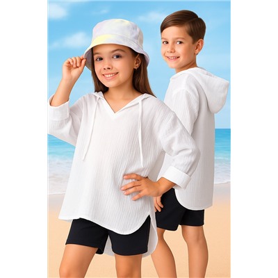 Детская хлопковая пляжная туника из муслина Happyfox