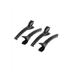 Dewal Зажим для волос крокодил JB0024, пластик, черный, 12,5 см, 4 шт. KRISTALLER, 1127084