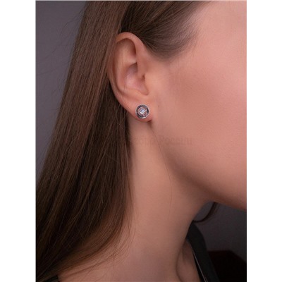 Кольцо из серебра с нат. sky топазом и фианитами родированное 925 пробы К-3906рс402