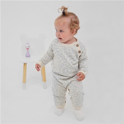 Комбинезон вязаный для девочки «Крошка Я» Leo Baby рост 86-92 см, серый