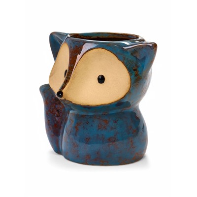 Декоративный горшок для цветов «Лисёнок Фред», керамический, 200 мл, 9×8.5×10 см, голубой