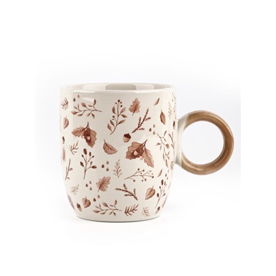 Кружка керамическая «Листья», 420 мл