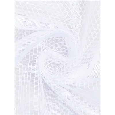 Тюль на кухню без шторной ленты, размер 170×140 см, цвет белый, 100% полиэстер