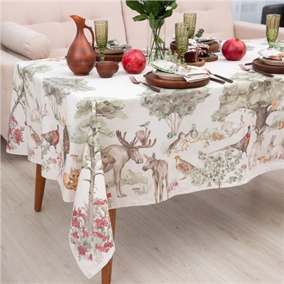 Скатерть «Этель» Forest landscape: 148×112 ±2 см с ГМВО, 100% хлопок, саржа 190 г/м²