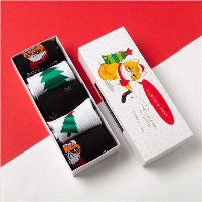 Носки мужские новогодние KAFTAN «Весёлого года», набор 5 пар, 41-44 (27-29 см)