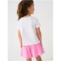 Комплект трикотажный для девочек: фуфайка (футболка), шорты