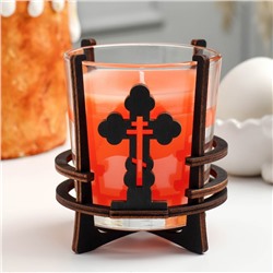 Ароматическая свеча стакане пасхальная «Православный крест», 10×9.5 см, 290 г, цитрус