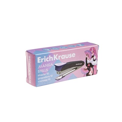 Степлер №10 ErichKrause Stells Manga, до 15 листов, МИКС