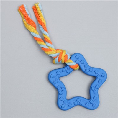 Игрушка жевательная с канатом «Звезда с хвостом», синяя