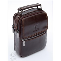 Сумка мужская кожаная 633M brown Fuzhiniao в Новосибирске