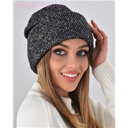 Отворот мохер мульти полоска термо Шапка флис (56-58)