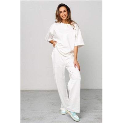 Костюм брючный с футболкой 403MLK (Молочный)