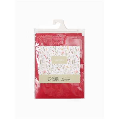 Скатерть «Доляна», однотонная, 140×100 см, красная, 140 г/м², 100% п/э