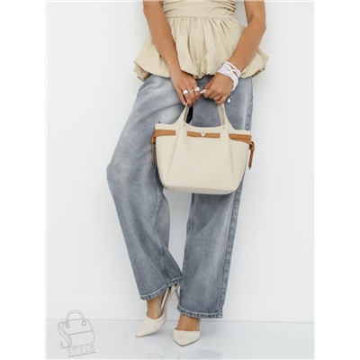 Сумка женская кожаная 52982OS off white Polina&Eiterou