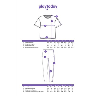 Комплект (Футболка+Леггинсы) PLAYTODAY, 1121602