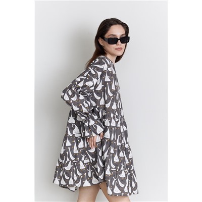 Платье женское  FREEDOM007/04/Серый, белый