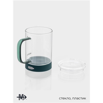 Кружка - мешалка Magistro «Слот», 400 мл, 11.5×8×12.2 см, стекло, прозрачная