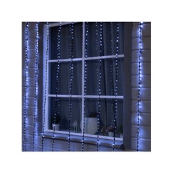 Гирлянда «Водопад» 2×3 м, IP44, УМС, тёмная нить, 800 LED, свечение белое, 8 режимов, 220 В