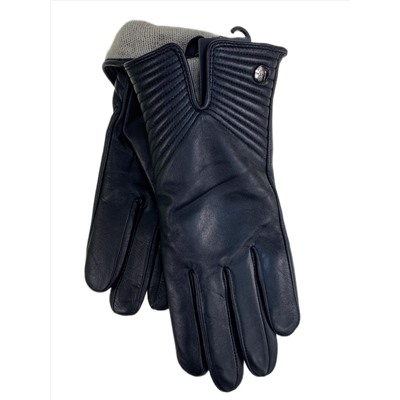 Женские  демисезонные перчатки из натуральной кожи, цвет черный
