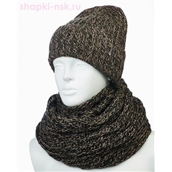 55890-1 Комплект женский флис (колпак+снуд) (56-58)