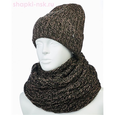 55890-1 Комплект женский флис (колпак+снуд) (56-58)
