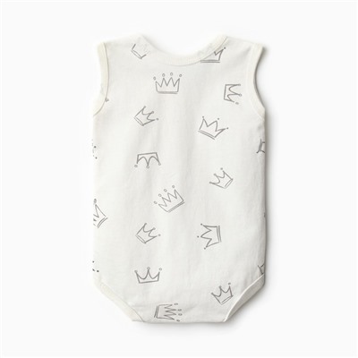 Боди детское Bloom Baby «Короны», рост 80 см, молочное