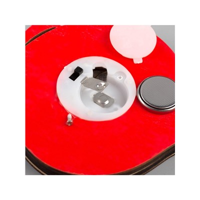 Ёлочная игрушка «Новогодний шар», 10×10×1 см, 3 LED, от батареек, свечение тёплое белое