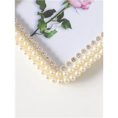 Фоторамка для фото 10×15 см «Жемчуг и стразы», пластик, закруглённые углы, 18×13 см