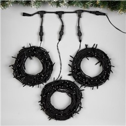 Гирлянда «Клип-лайт» 3 нити по 20 м, IP44, УМС, тёмная нить, 399 LED, свечение фиолетовое, 8 режимов, 24 В