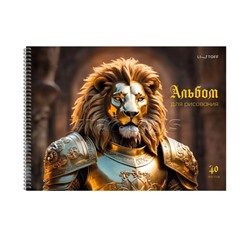 Альбом для рисования 40л. "Рыцарь" гребень