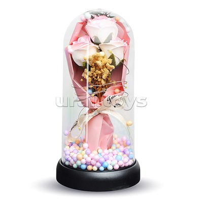 Светильник "Букет роз" в коробке (розовый)