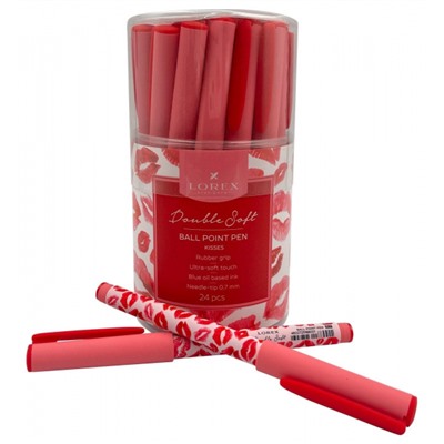 Ручка шариковая масляная 0.7мм "Double Soft. LOREX KISSES" синяя LXOPDS-KS (256426) LOREX