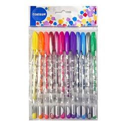 Набор из 12 цв. гелевых ручек, 1.0мм в пакете (стержень меняется)