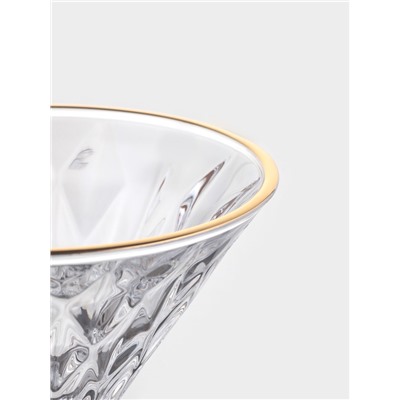 Набор бокалов для шампанского «Роскошь», с золотой отводкой, 6 шт., стекло, прозрачный