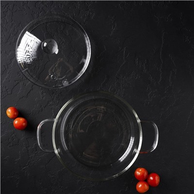 Кастрюля Magistro «Лия», 1.450 л, 16.5×16 см, жаропрочное стекло, прозрачная
