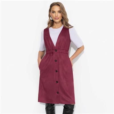 Сарафан из мягкой экозамши, Магическая сила (бордо)